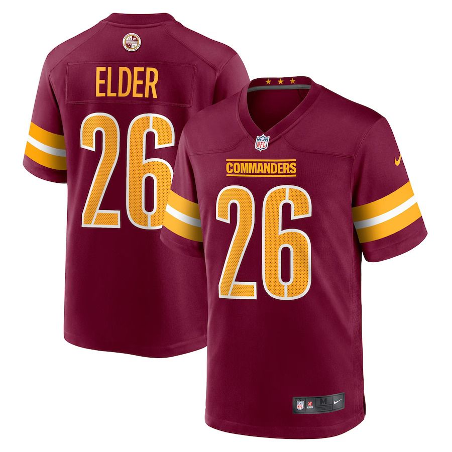 Men Washington Commanders 26 Corn Elder Nike Burgundy Game NFL Jersey